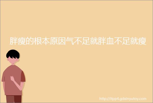 胖瘦的根本原因气不足就胖血不足就瘦