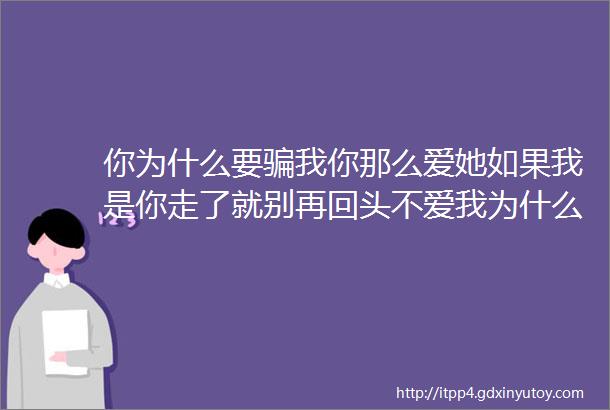 你为什么要骗我你那么爱她如果我是你走了就别再回头不爱我为什么不早说